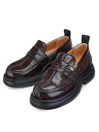 Everyday Snake-Embossed Loafers