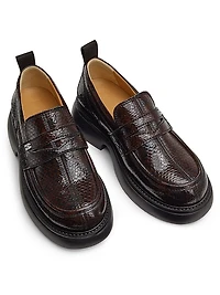 Everyday Snake-Embossed Loafers