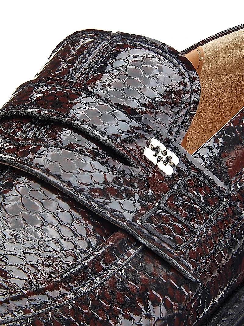 Everyday Snake-Embossed Loafers