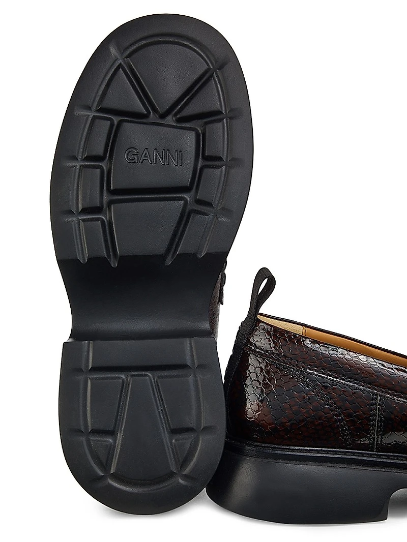 Everyday Snake-Embossed Loafers