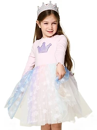 Baby Girl's, Little Girl's & Crown-Embellished Rainbow Tutu Dress