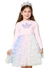 Baby Girl's, Little Girl's & Crown-Embellished Rainbow Tutu Dress