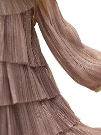 Little Girl's & Girl's Bow-Accented Glitter Tiered Dress