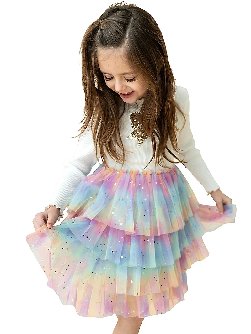 Baby Girl's, Little Girl's & Bow-Accented Tiered Tutu Dress