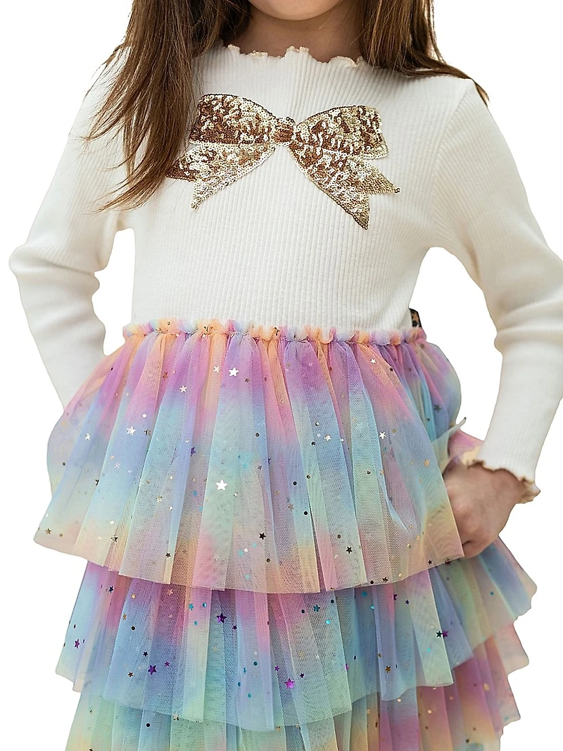 Baby Girl's, Little Girl's & Bow-Accented Tiered Tutu Dress