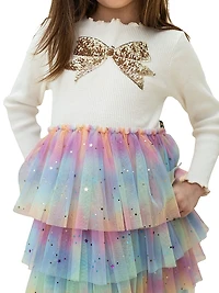 Baby Girl's, Little Girl's & Bow-Accented Tiered Tutu Dress