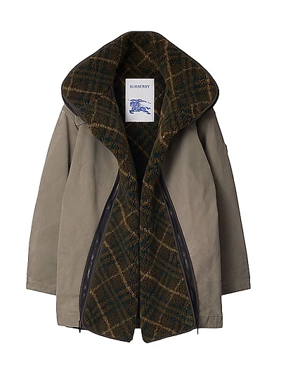 Check Cotton & Sherpa Jacket