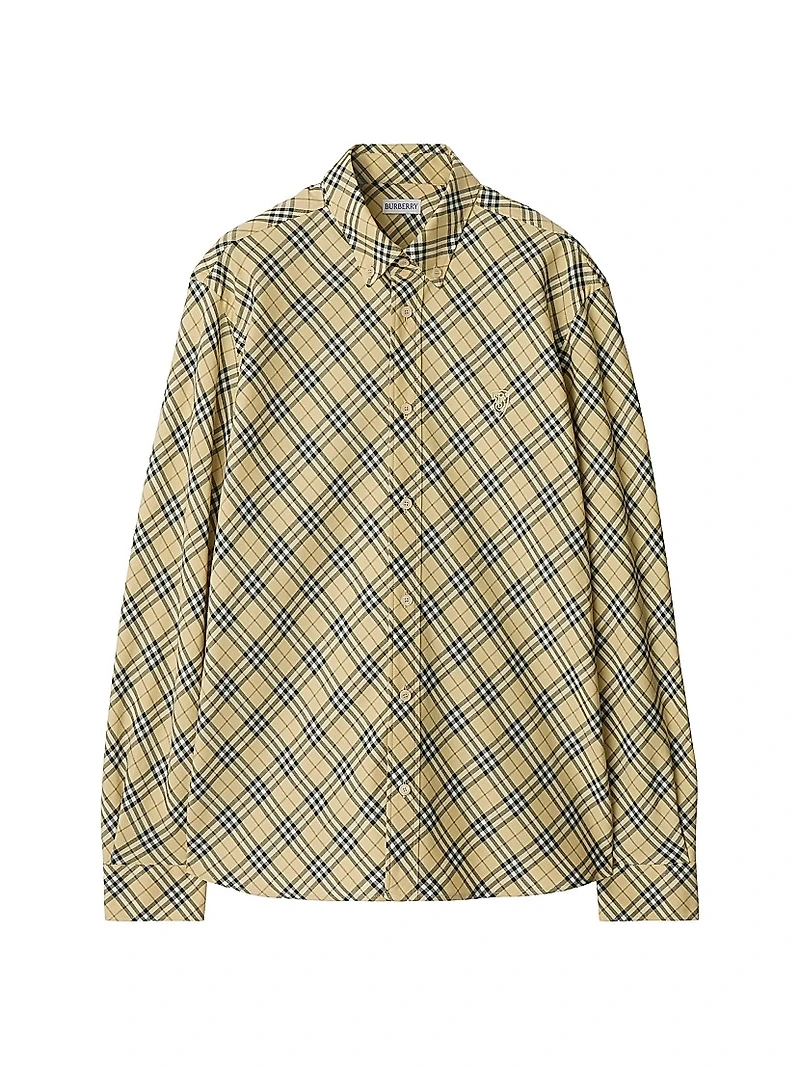 Check Cotton Button-Down Shirt