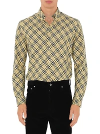 Check Cotton Button-Down Shirt