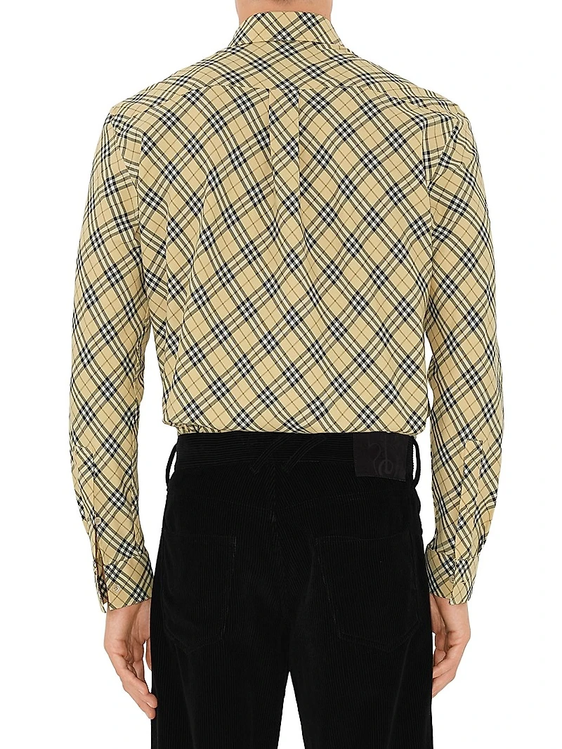 Check Cotton Button-Down Shirt