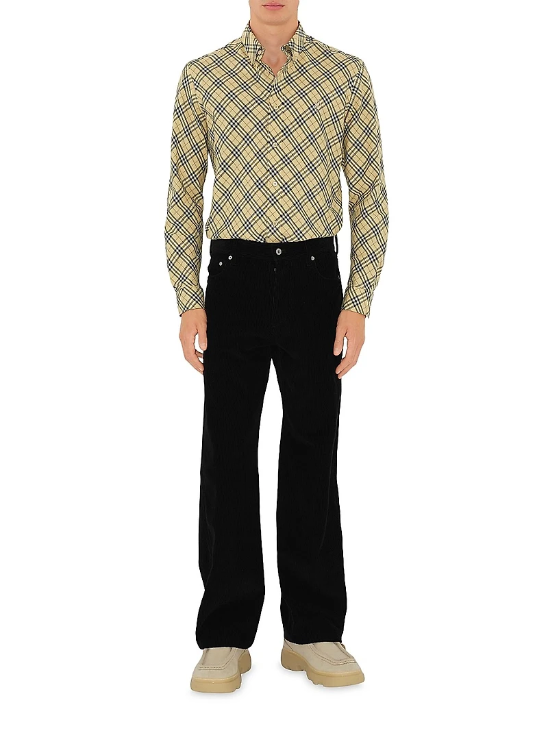 Check Cotton Button-Down Shirt