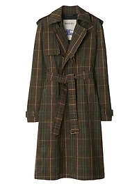 Check Cotton Trench Coat