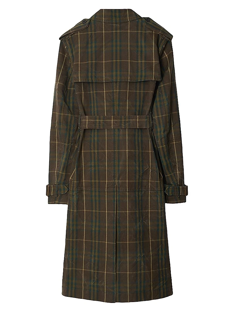 Check Cotton Trench Coat