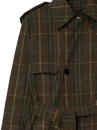Check Cotton Trench Coat