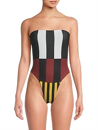 Lore Abstract Off-The-Shoulder One-Piece Swimsuit