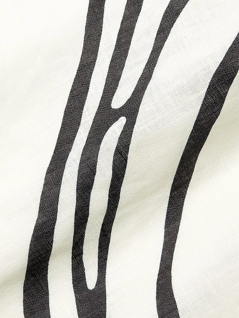 Fabiana Abstract Linen Midi-Skirt