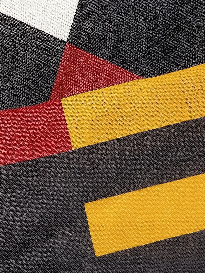 Toya Abstract Linen Wide-Leg Pants