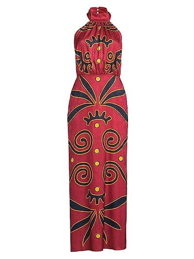 Domenica Halterneck Maxi Dress
