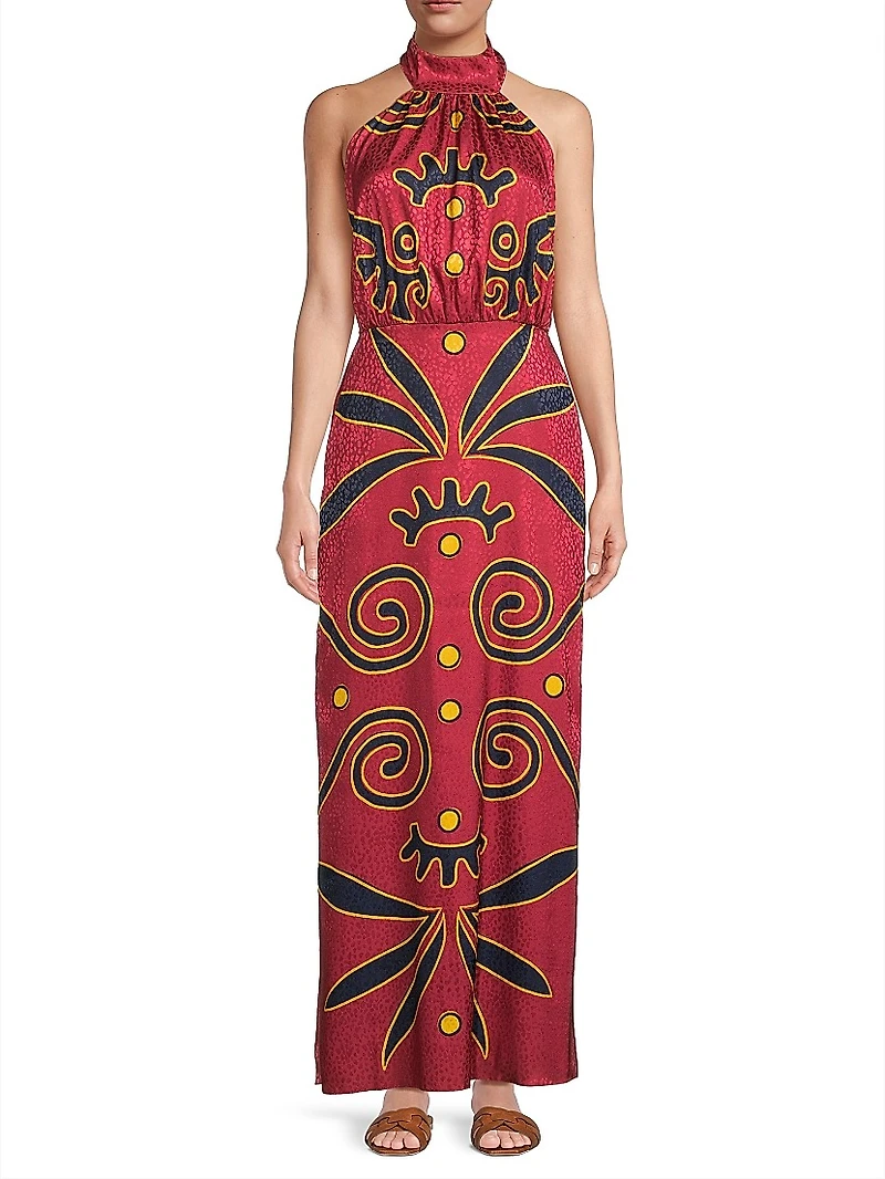 Domenica Halterneck Maxi Dress