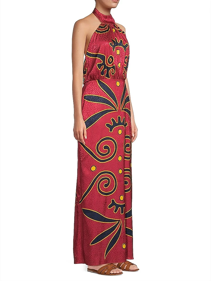 Domenica Halterneck Maxi Dress