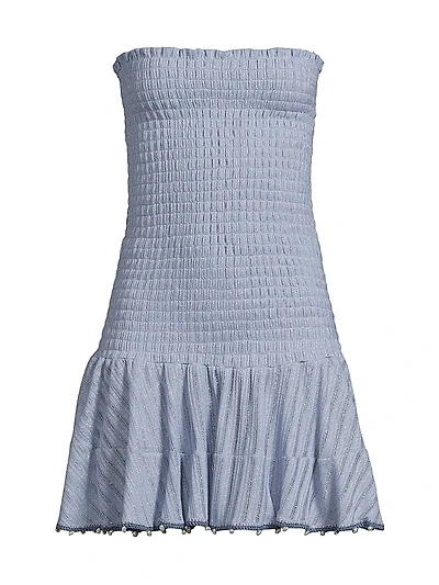 Time Odina Shirred Strapless Minidress