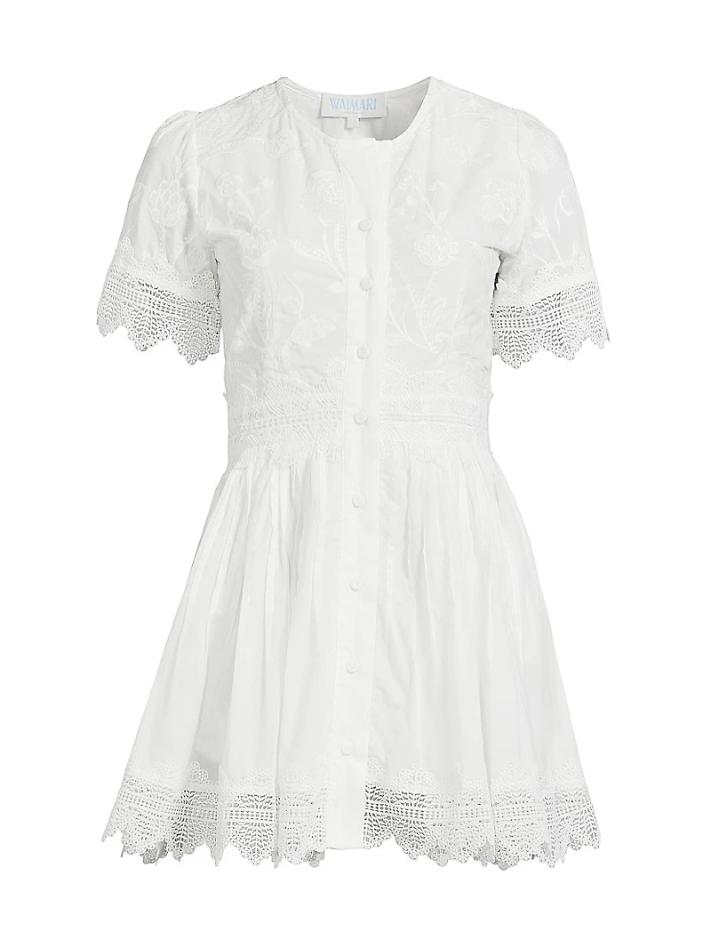 Core Margarita Embroidered Cotton Minidress