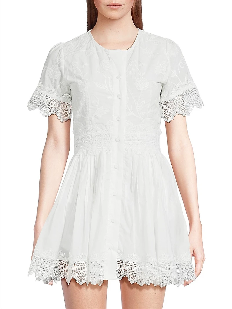 Core Margarita Embroidered Cotton Minidress