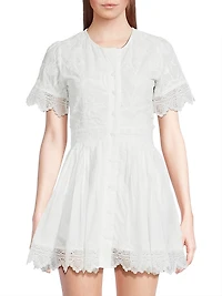 Core Margarita Embroidered Cotton Minidress