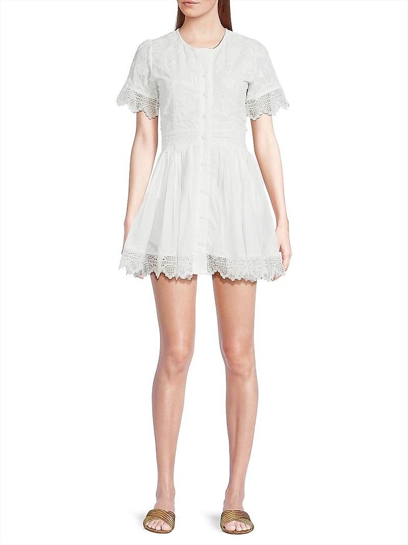 Core Margarita Embroidered Cotton Minidress