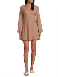 Time Dalia Metallic Ribbed Minidress