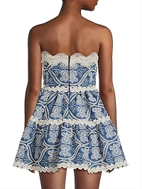 Time Adaline Embroidered Cotton Minidress