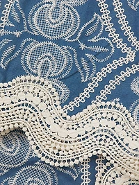 Time Willow Embroidered Cotton Minidress