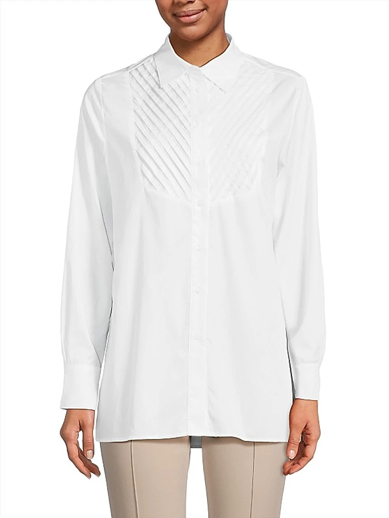 Kaliyah Pleated Cotton Shirt