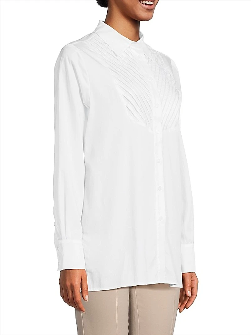 Kaliyah Pleated Cotton Shirt