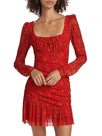 Krista Geometric Square-Neck Minidress