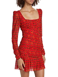 Krista Geometric Square-Neck Minidress