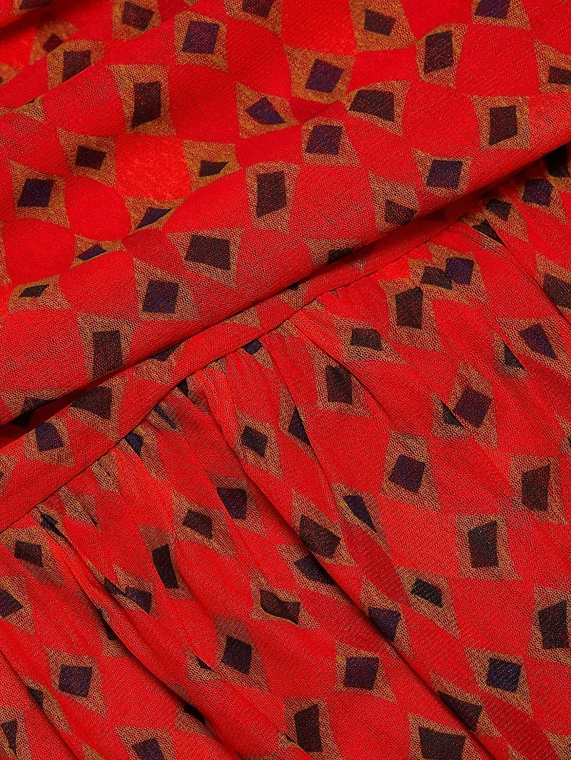 Krista Geometric Square-Neck Minidress