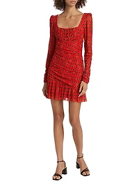 Krista Geometric Square-Neck Minidress