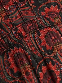 Isla Printed Short-Sleeve Midi-Dress