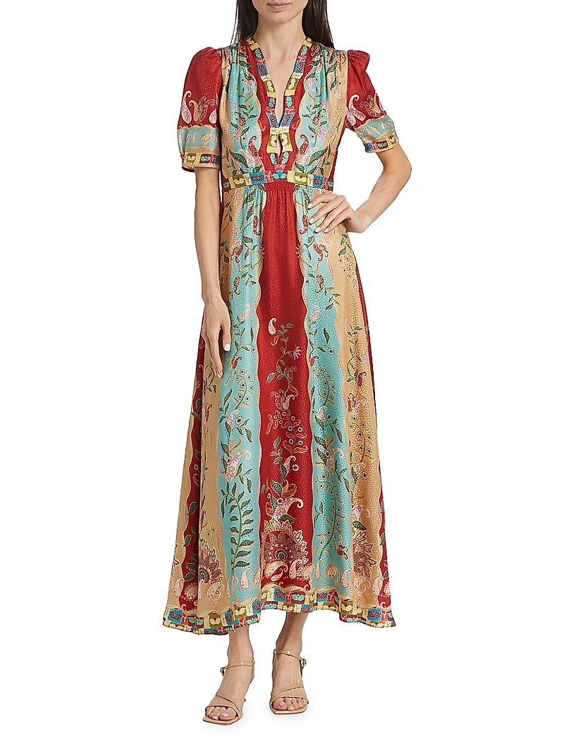 Tabitha Printed Silk Maxi Dress