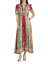 Tabitha Printed Silk Maxi Dress