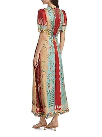 Tabitha Printed Silk Maxi Dress