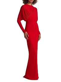 Vernest Gathered Long Sleeve Gown