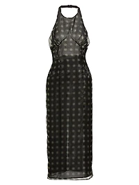 Zita Polka Dot Halter Midi-Dress