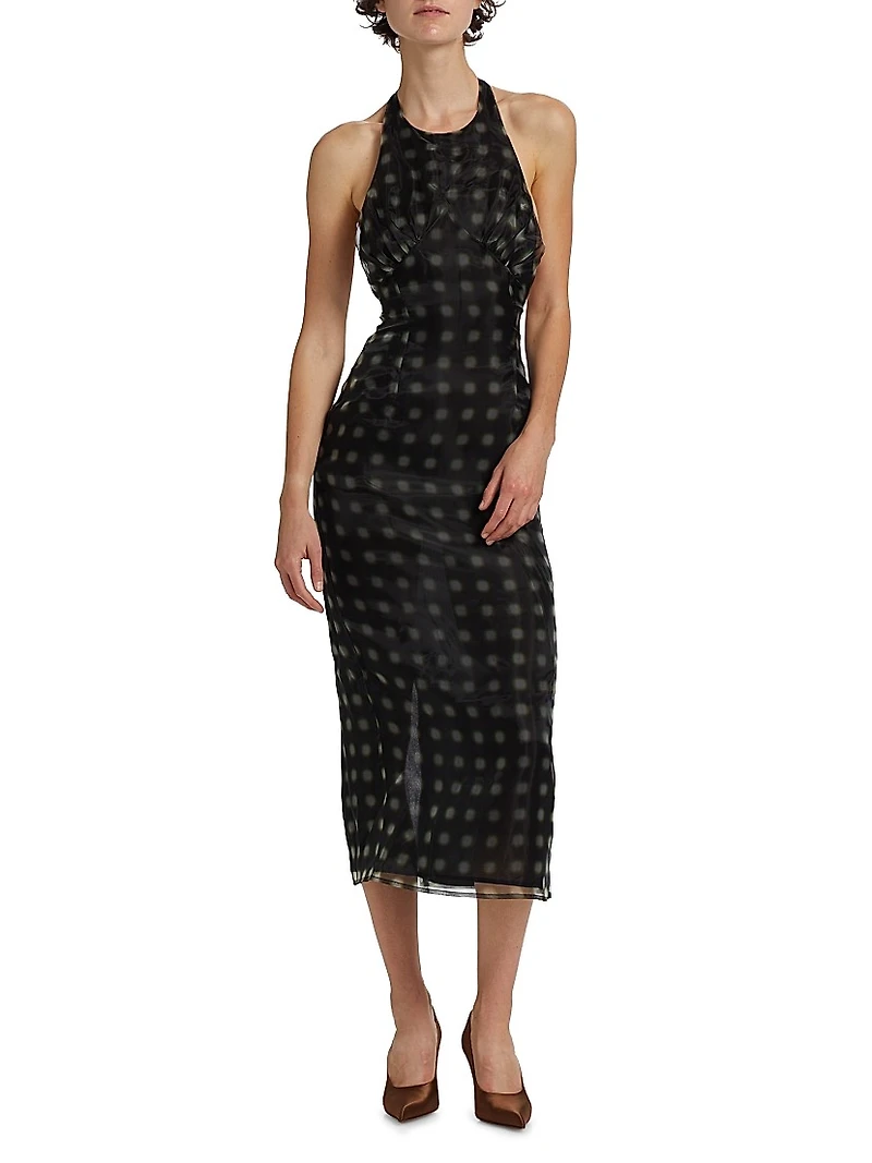 Zita Polka Dot Halter Midi-Dress