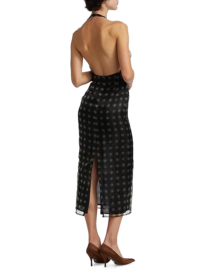 Zita Polka Dot Halter Midi-Dress