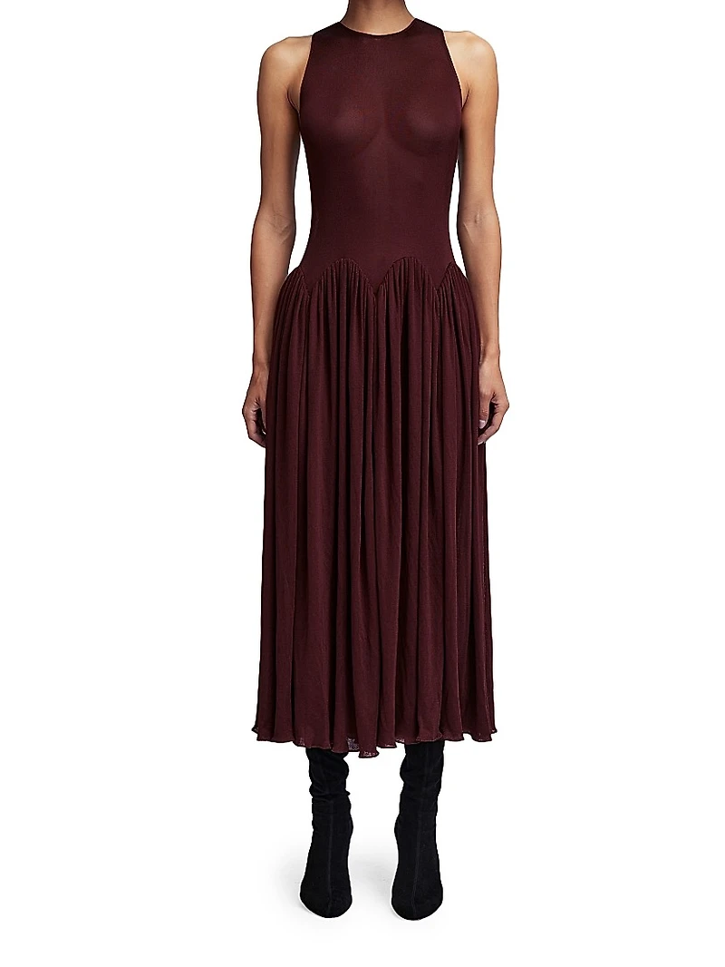 Axar Jersey Sleeveless Midi-Dress