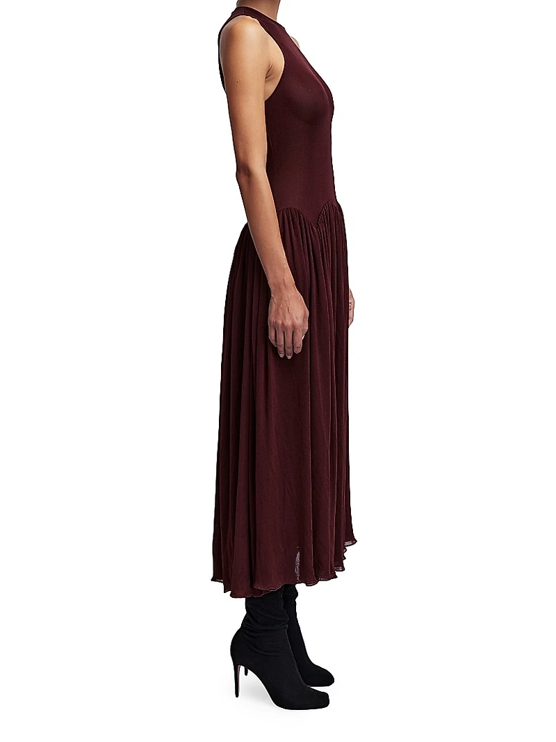 Axar Jersey Sleeveless Midi-Dress
