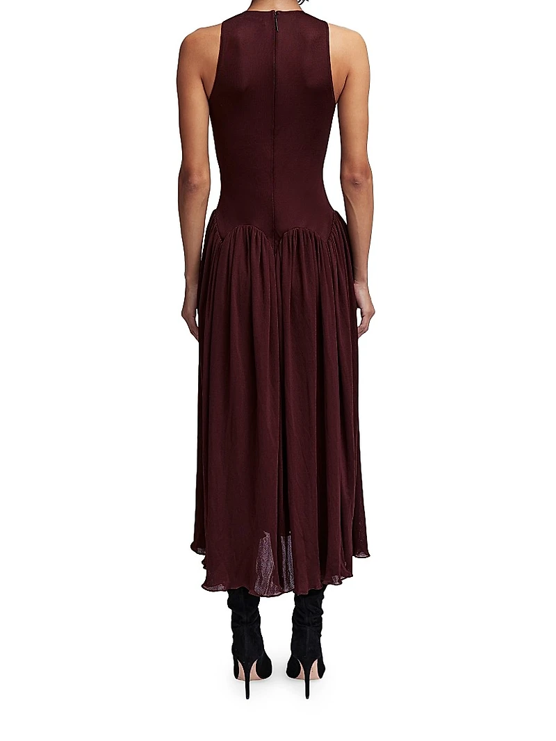 Axar Jersey Sleeveless Midi-Dress