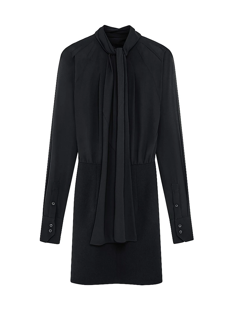 Sig Neck-Tie Minidress